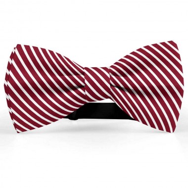 Papion butterfly, rosu bordeaux, imprimeu dungi albe inguste